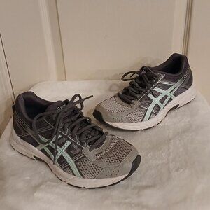 Asics Gel Contend 4 running shoes in gray and mint green size 8.5